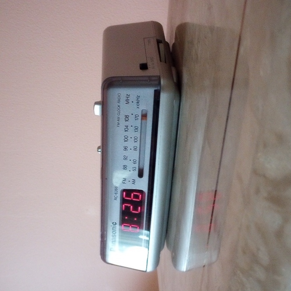Panasonic AM/FM Clock Radio Silver Gray
